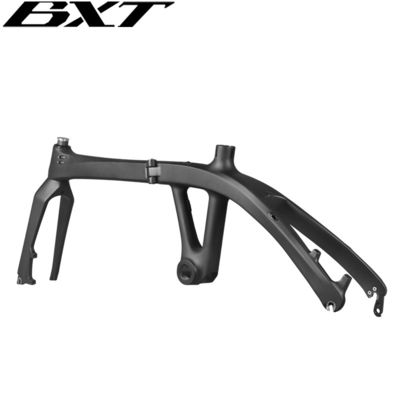Disc Brake Carbon Folding Bike Frame 20inch Road Bike Frame With Carbon Forks