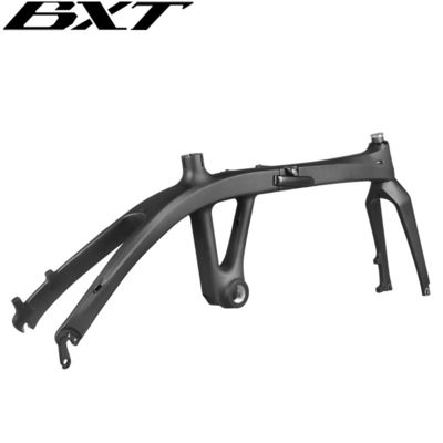 Disc Brake Carbon Folding Bike Frame 20inch Road Bike Frame With Carbon Forks