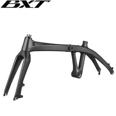 Disc Brake Carbon Folding Bike Frame 20inch Road Bike Frame With Carbon Forks