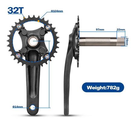 Aluminum Alloy Bicycles Parts Chainwheel Mountain Bike Crankset 104BCD 32T
