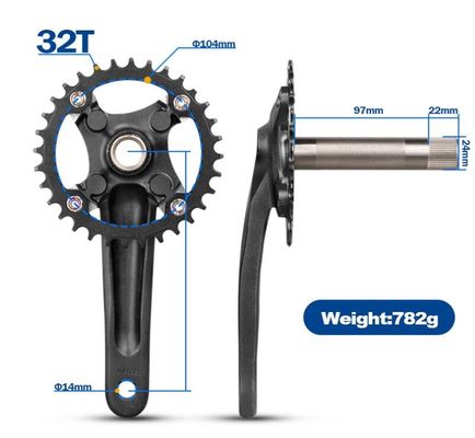 Aluminum Alloy Bicycles Parts Chainwheel Mountain Bike Crankset 104BCD 32T