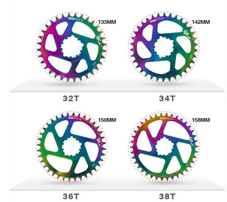 Aluminum Alloy Mountain Road Bicycle GXP Crank Rings Dazzle Colour