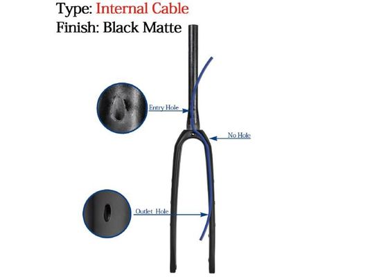 Hidden Cable Bicycle Carbon Fiber Fork 700C Disc Fork Aero Designed Bike Gravel Forks