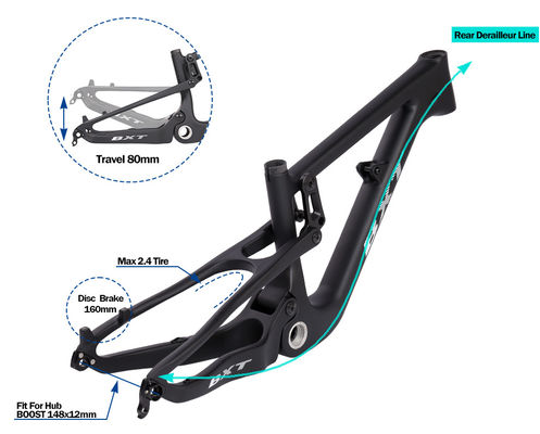 20 XC Carbon Full Suspension Frame Travel 80mm Carbon Mtb Bike Frame