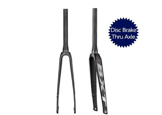 300mm Tube Carbon Road Bike Fork Aero Shaping Flat Mount Hard Disc Brake Front Fork