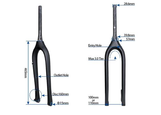 27.5 MTB Carbon Mountain Bike Fork Thru Alex 110mm&100mm Bike Fork