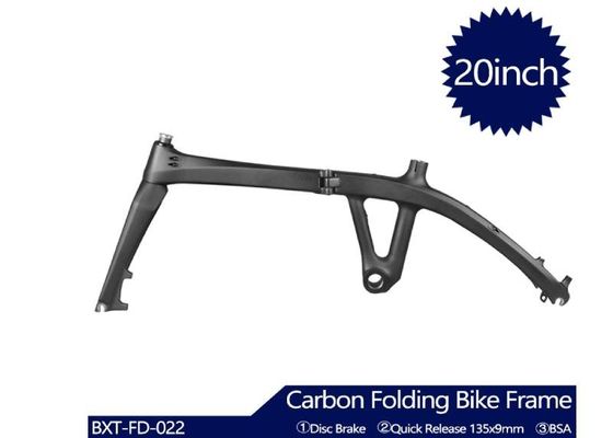 BXT Carbon Folding Bike Frame 3K Weave Folding Bicycle Foladable Frameset 20inch