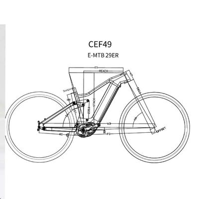 T1000 Carbon Fiber Full Suspension Electric Bike Frames Boost Disc Brake