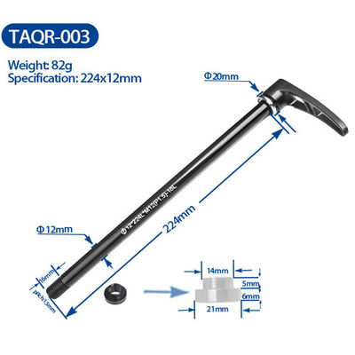 Alloy Thru Axle Road Bicycles Parts With Quick Release Lever Black Color