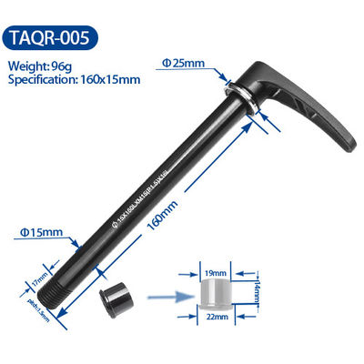 Alloy Thru Axle Road Bicycles Parts With Quick Release Lever Black Color