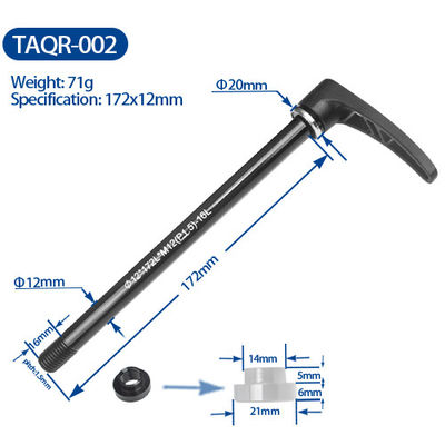 Alloy Thru Axle Road Bicycles Parts With Quick Release Lever Black Color