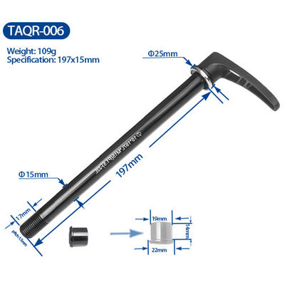 Alloy Thru Axle Road Bicycles Parts With Quick Release Lever Black Color