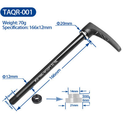 Alloy Thru Axle Road Bicycles Parts With Quick Release Lever Black Color