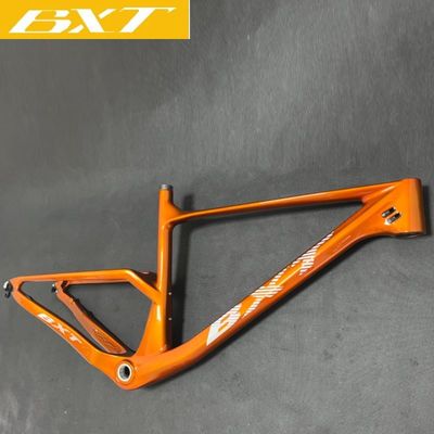 Boost MTB Carbon Fiber 29er Mountain Bike Frame Clear Orange Color