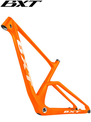 Boost MTB Carbon Fiber 29er Mountain Bike Frame Clear Orange Color