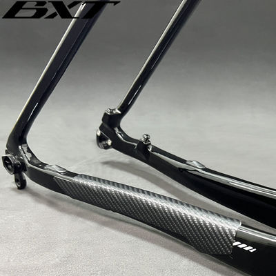 Black Bike Chain Pad Carbon Frame Protector Sticker 4pcs PU Composite Pad